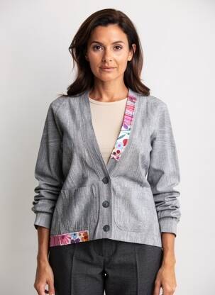 Veste casual poignets boutonnés avec fente bleu BANDITAS FROM MARSEILLE femme