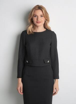 Top manches longues manches longues noir ATELIER DE CORINNE femme