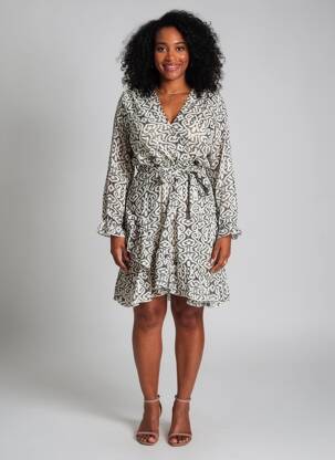 Robe courte manches longues manches longues noir LILIE ROSE femme