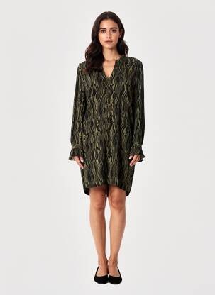 Robe courte manches longues manches longues vert FIVE femme