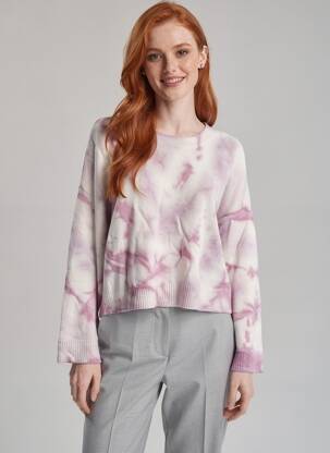 Pull coupe droite manches longues violet BERENICE femme