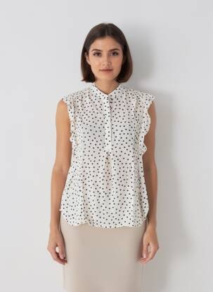 Top manches courtes manches courtes blanc FIVE femme
