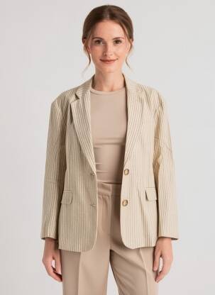 Blazer poignets boutonnés beige HOD femme