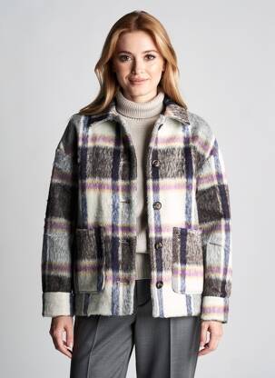 Veste casual poignets boutonnés avec fente gris HOD femme