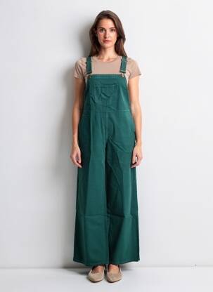 Salopette poches fines bretelles vert MODETROTTER femme