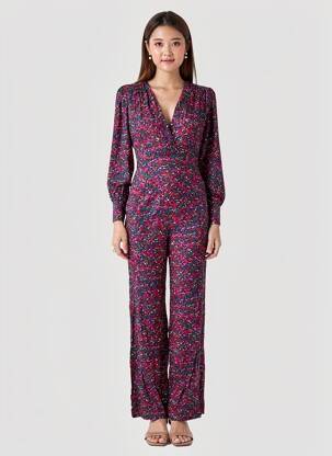 Combi-pantalon coupe cintrée manches 3/4 rose OPULLENCE femme
