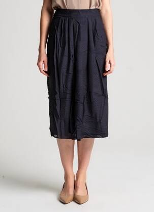 Jupe mi-longue taille à pinces noir ROSEANNA femme