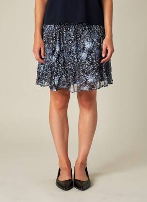Jupe courte doublure bleu BERENICE femme