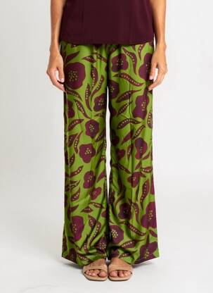 Pantalon large poches taille normale vert HOD femme