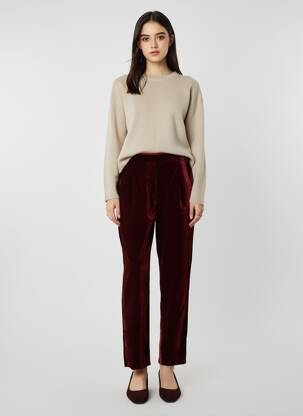 Pantalon droit taille élastique taille normale rouge HOD femme