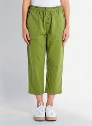 Pantalon 7/8 stretch taille normale vert HOD femme