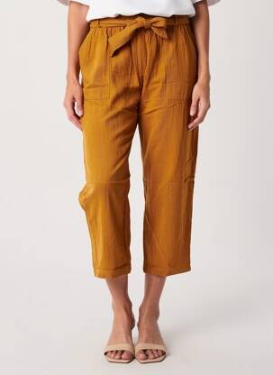 Pantalon 7/8 taille élastique taille normale marron HOD femme