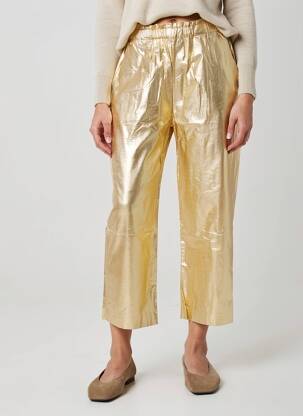 Pantalon 7/8 taille élastique taille normale or HOD femme