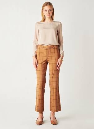 Pantalon droit stretch taille normale marron MKT STUDIO femme
