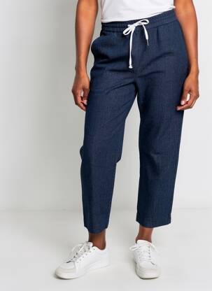 Pantalon 7/8 taille élastique taille normale bleu HOD femme