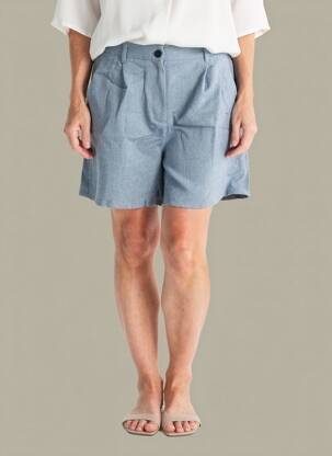 Short fermeture zippée sous rabat boutonné taille normale bleu HOD femme
