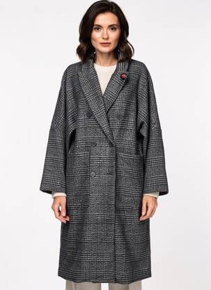 Manteau long coupe cintrée sans capuche gris MKT STUDIO femme