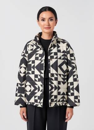 Manteau court poches sans capuche noir HOD femme