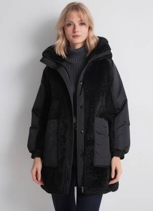 Doudoune poches a capuche noir OOF WEAR femme
