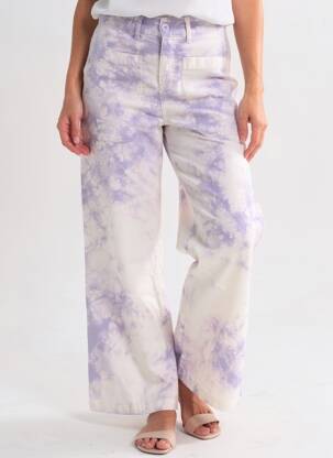 Pantalon flare taille normale taille normale violet FIVE femme