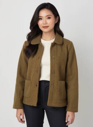 Veste casual coupe droite vert GEVANA femme