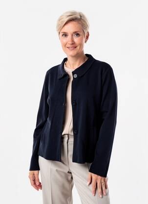 Gilet manches longues fermeture boutonnée sur le devant bleu GEVANA femme