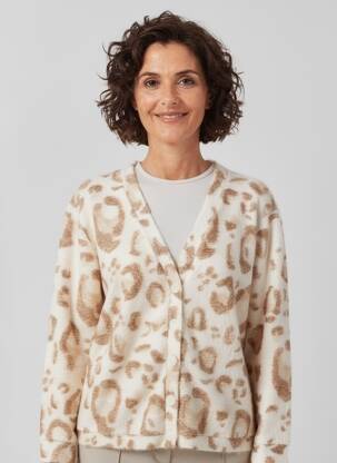 Gilet manches longues fermeture boutonnée sur le devant beige GEVANA femme