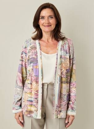 Gilet manches longues stretch beige GEVANA femme