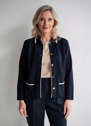 Gilet manches longues stretch bleu GEVANA femme