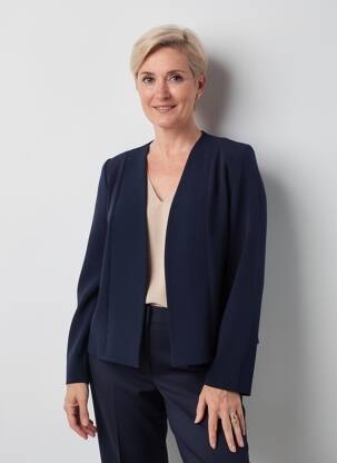 Veste casual manches longues bleu GEVANA femme