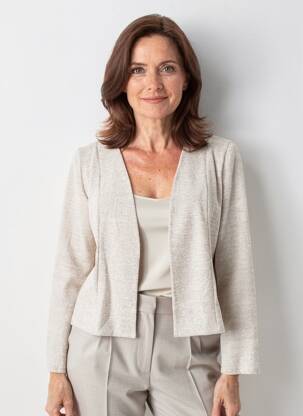 Veste casual coupe cintrée beige GEVANA femme