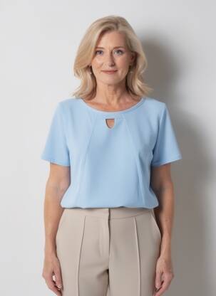 Top manches courtes manches courtes bleu GEVANA femme