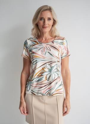 Top manches courtes manches courtes beige GEVANA femme