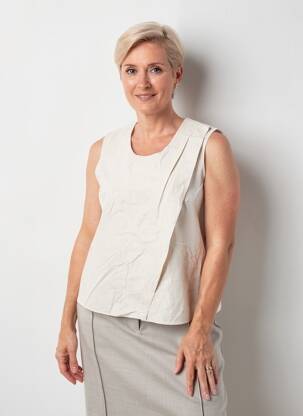 Top sans manche sans manche beige GEVANA femme