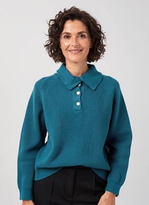 Pull stretch manches longues vert GEVANA femme