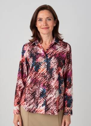 Chemisier coupe cintrée manches longues rose GEVANA femme