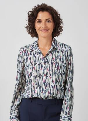Chemisier coupe cintrée manches longues vert GEVANA femme