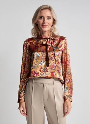 Blouse tissage popeline manches longues jaune GEVANA femme