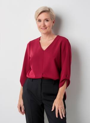Top stretch manches 3/4 violet GEVANA femme