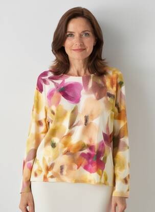 Pull coupe cintrée manches longues jaune GEVANA femme