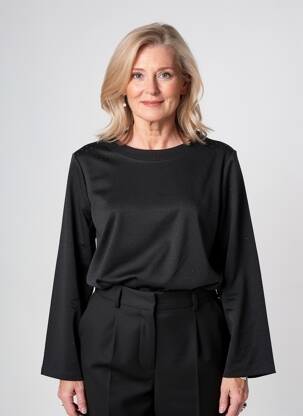Top manches longues manches longues noir GEVANA femme