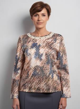 Pull coupe cintrée manches longues beige GEVANA femme