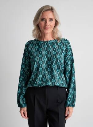 Sweat-shirt stretch manches longues bleu GEVANA femme