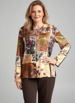 T-shirt manches longues manches longues marron GEVANA femme