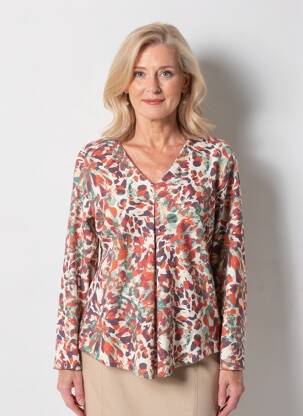 Pull coupe cintrée manches longues orange GEVANA femme