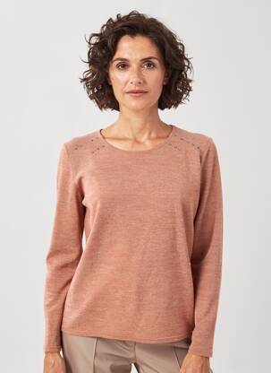 Pull coupe cintrée manches longues orange GEVANA femme