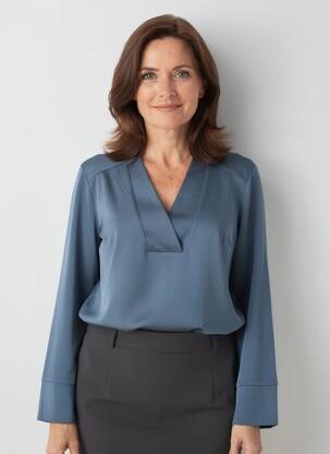 Blouse manches longues manches longues vert GEVANA femme