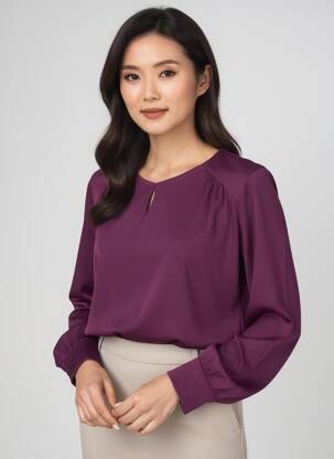 T-shirt manches longues manches longues violet GEVANA femme
