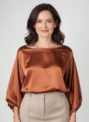 Top manches longues manches longues orange GEVANA femme