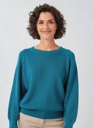 Pull stretch manches longues vert GEVANA femme